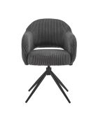 Fever - Fauteuil in donkergrijze cordurolook - 58x60x84 cm