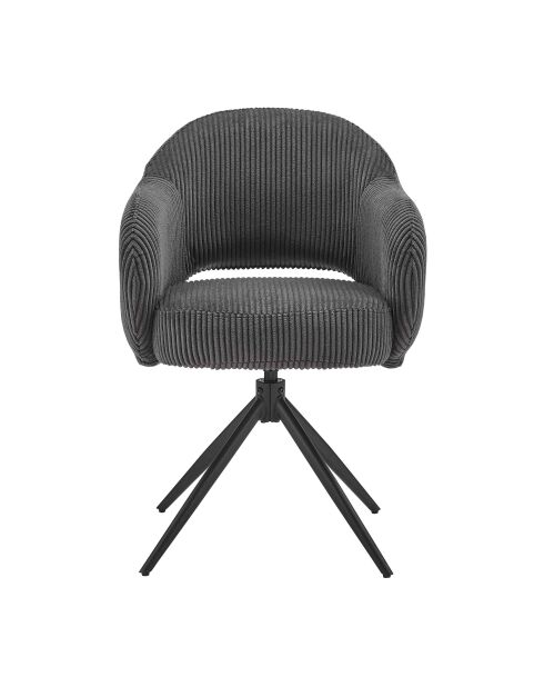 Fever - Fauteuil in donkergrijze cordurolook - 58x60x84 cm