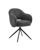 Fever - Fauteuil in donkergrijze cordurolook - 58x60x84 cm