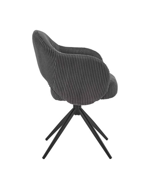 Fever - Fauteuil in donkergrijze cordurolook - 58x60x84 cm