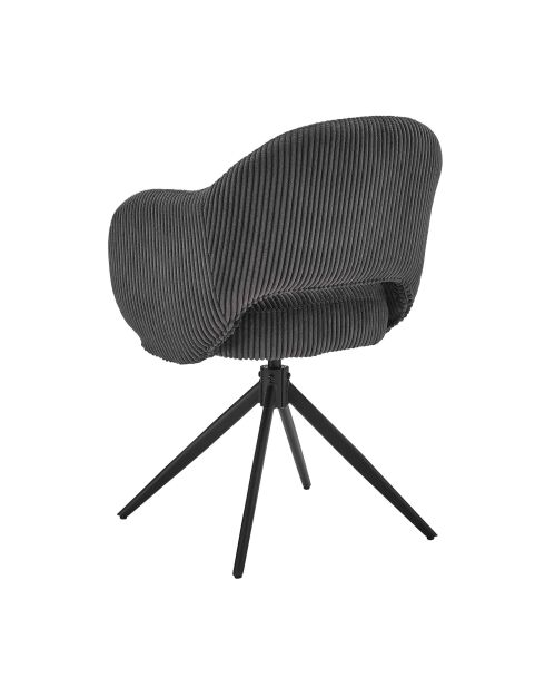 Fever - Fauteuil in donkergrijze cordurolook - 58x60x84 cm