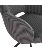 Fever - Fauteuil in donkergrijze cordurolook - 58x60x84 cm