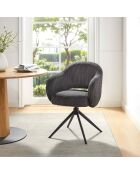 Fever - Fauteuil in donkergrijze cordurolook - 58x60x84 cm