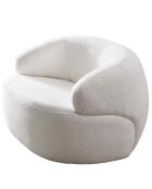 Fever - Fauteuil en tissu bouclé blanc - 88x89x69 cm