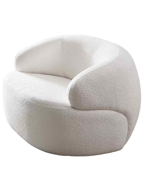 Fever - Poltrona bianca in tessuto riccio - 88x89x69 cm