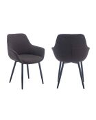Fever - Set de 2 sillones de tela rizada antracita - 64x59x86 cm