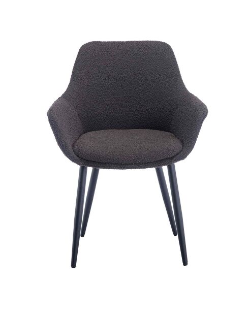 Fever - Set de 2 sillones de tela rizada antracita - 64x59x86 cm