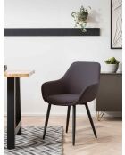 Fever - Set de 2 sillones de tela rizada antracita - 64x59x86 cm