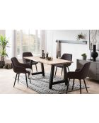 Fever - Set de 2 sillones de tela rizada antracita - 64x59x86 cm