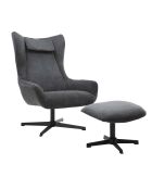 Fever - Sessel und Hocker aus grauschwarzem Kabel - 82x85x106 cm