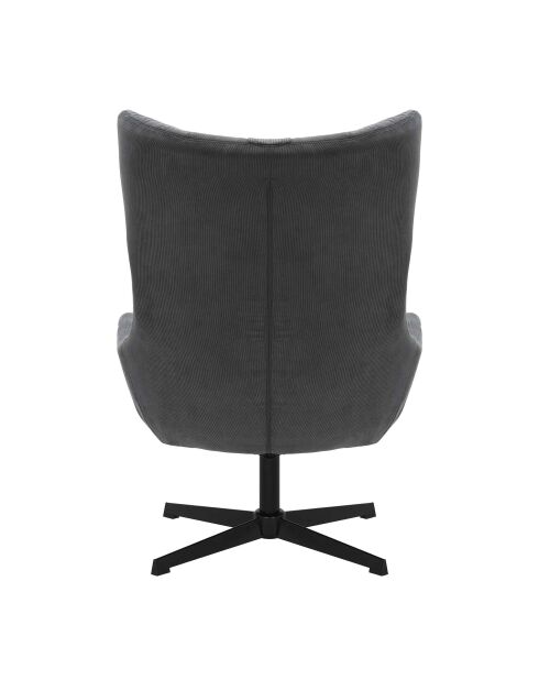 Fever - Fauteuil et tabouret cordon gris noir - 82x85x106 cm