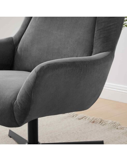 Fever - Sessel und Hocker aus grauschwarzem Kabel - 82x85x106 cm