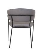 Fever - Chaise en velours grise avec dossier matelassé - 55x50x80 cm