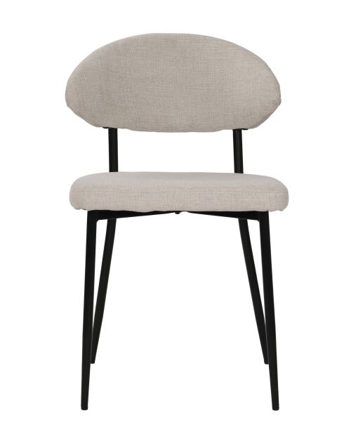 Sit - Lot de 2 chaises Sit&Chairs revêtement beige, pieds noirs mats - 56x53x82cm