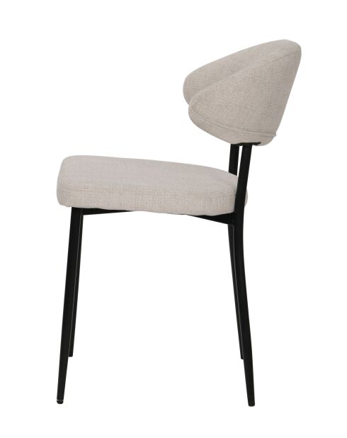 Sit - Lot de 2 chaises Sit&Chairs revêtement beige, pieds noirs mats - 56x53x82cm