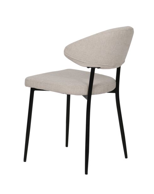 Sit - Lot de 2 chaises Sit&Chairs revêtement beige, pieds noirs mats - 56x53x82cm
