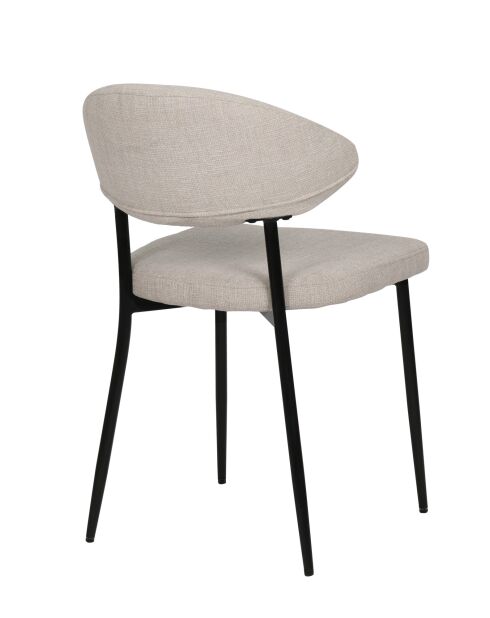 Sit - Lot de 2 chaises Sit&Chairs revêtement beige, pieds noirs mats - 56x53x82cm