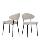 Sit - Lot de 2 chaises Sit&Chairs revêtement beige, pieds noirs mats - 56x53x82cm