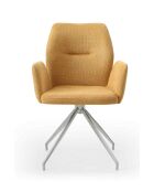 Fever - Poltrona con funzione girevole a 180° giallo senape e argento - 60x62x89 cm