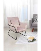 Fever - Poltrona relax con rivestimento in velluto rosa - 68x75x82 cm