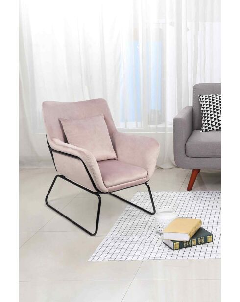 Fever - Poltrona relax con rivestimento in velluto rosa - 68x75x82 cm
