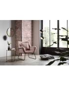 Fever - Poltrona relax con rivestimento in velluto rosa - 68x75x82 cm