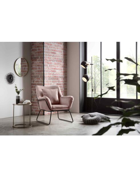 Fever - Poltrona relax con rivestimento in velluto rosa - 68x75x82 cm