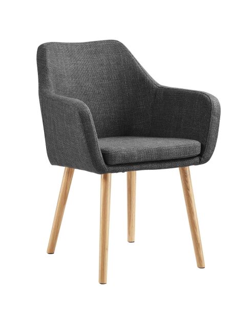 Fever - Fauteuil tissu structurel gris foncé - 62x60x84 cm