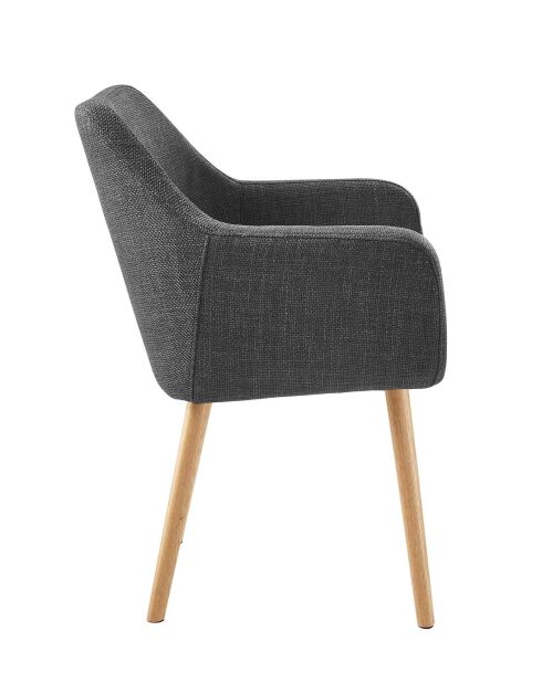 Fever - Fauteuil tissu structurel gris foncé - 62x60x84 cm