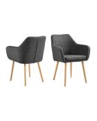 Fever - Fauteuil tissu structurel gris foncé - 62x60x84 cm