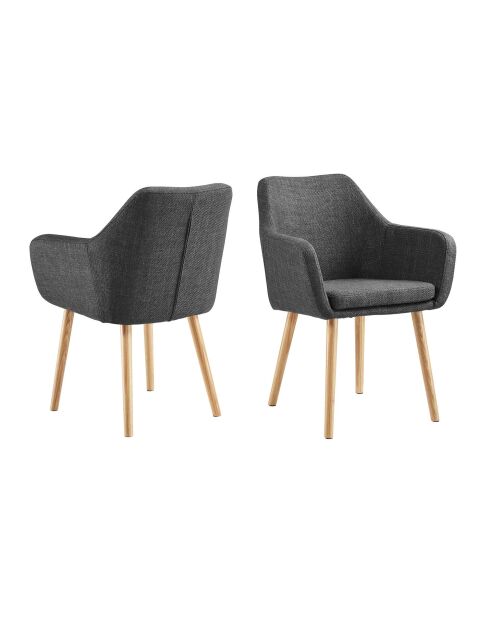 Fever - Fauteuil tissu structurel gris foncé - 62x60x84 cm