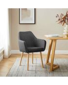 Fever - Fauteuil tissu structurel gris foncé - 62x60x84 cm