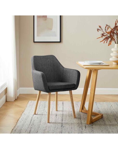 Fever - Fauteuil tissu structurel gris foncé - 62x60x84 cm