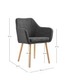 Fever - Fauteuil tissu structurel gris foncé - 62x60x84 cm