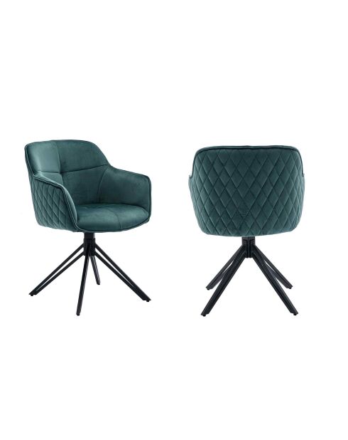 Fever - Poltrona trapuntata a nido d'ape, verde - 59x60x83 cm