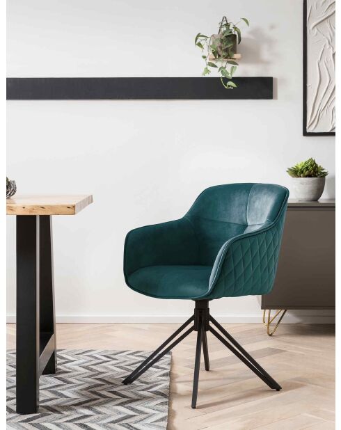 Fever - Poltrona trapuntata a nido d'ape, verde - 59x60x83 cm