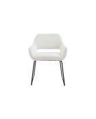 Fever - Poltrona con schienale ritagliato, tessuto riccio, bianco - 63,5x59x82,5 cm