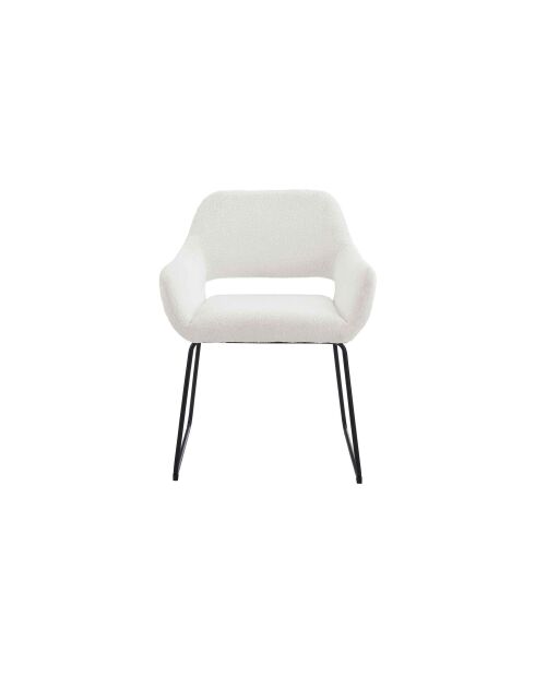 Fever - Poltrona con schienale ritagliato, tessuto riccio, bianco - 63,5x59x82,5 cm