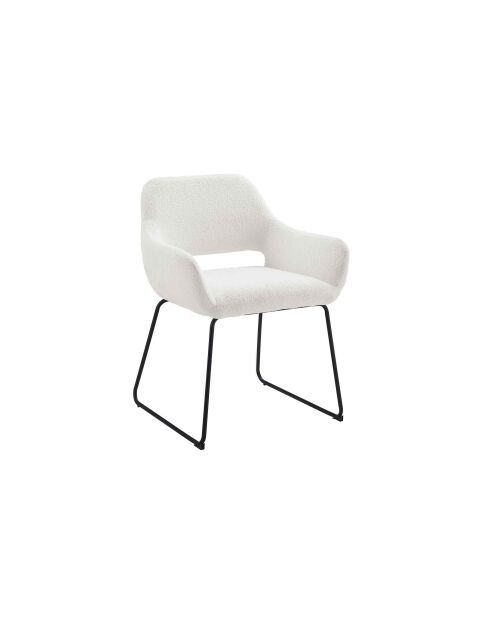 Fever - Poltrona con schienale ritagliato, tessuto riccio, bianco - 63,5x59x82,5 cm