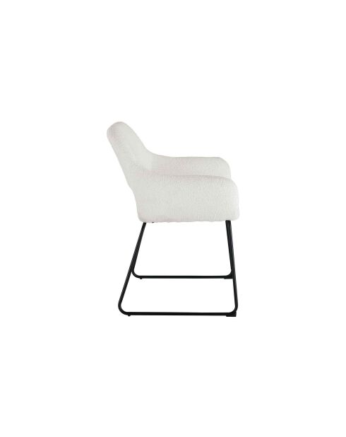 Fever - Poltrona con schienale ritagliato, tessuto riccio, bianco - 63,5x59x82,5 cm