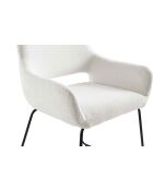 Fever - Poltrona con schienale ritagliato, tessuto riccio, bianco - 63,5x59x82,5 cm