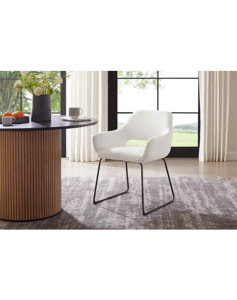 Fever - Poltrona con schienale ritagliato, tessuto riccio, bianco - 63,5x59x82,5 cm