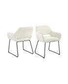 Fever - Poltrona con schienale ritagliato, tessuto riccio, bianco - 63,5x59x82,5 cm