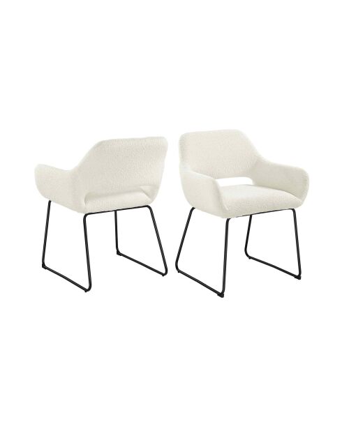 Fever - Poltrona con schienale ritagliato, tessuto riccio, bianco - 63,5x59x82,5 cm