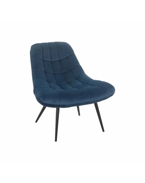 Fever - XXL-Sessel aus samtblauem schwarzem Metall - 76x85,6x85,6 cm