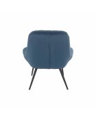 Fever - XXL-Sessel aus samtblauem schwarzem Metall - 76x85,6x85,6 cm