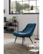 Fever - XXL-Sessel aus samtblauem schwarzem Metall - 76x85,6x85,6 cm