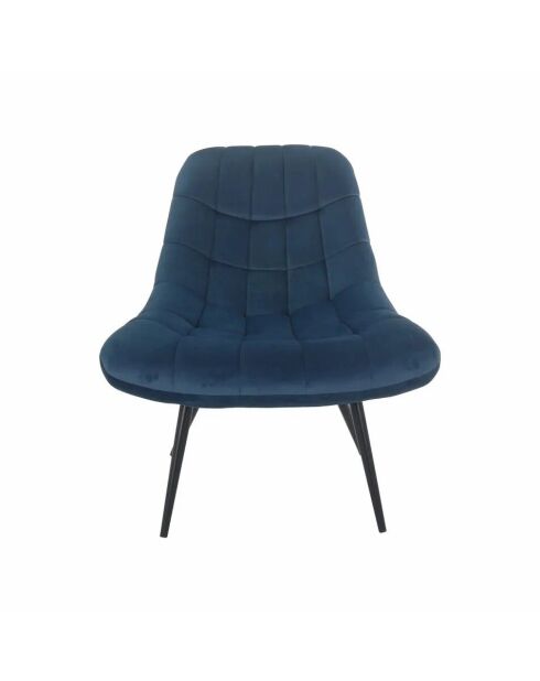 Fever - XXL-Sessel aus samtblauem schwarzem Metall - 76x85,6x85,6 cm