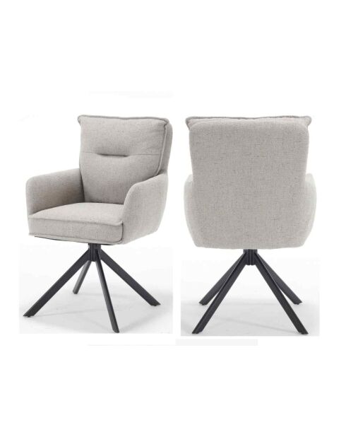 Fever - Fauteuil tissu structurel gris - 60x67x93 cm