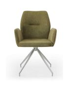 Fever - Poltrona con funzione girevole a 180° verde militare/argento - 60x62x89 cm